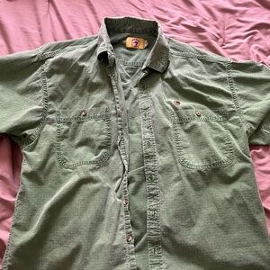 BRIGHT GREEN MENS BUTTON UP